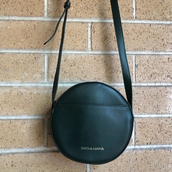 Smith & Canova green leather round crossbody bag - Picture 5 of 6